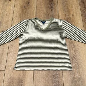 Green & Yellow Striped Top